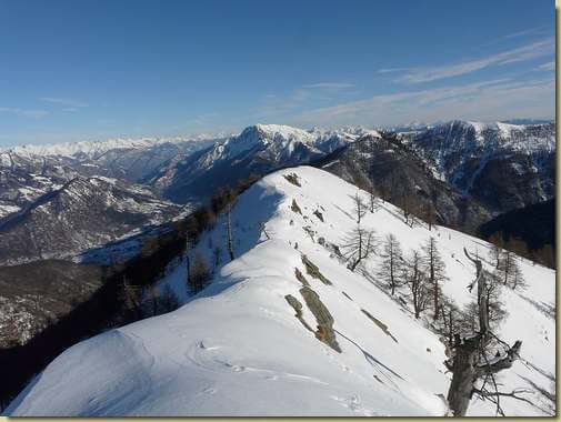 la dorsale che scende alla Porcella  