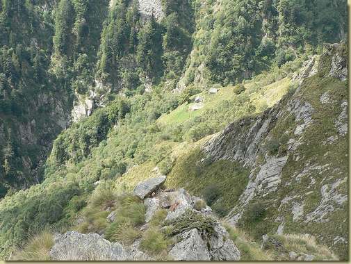 Alpe Locc di Sotto vista dalla cresta che sale al Desen dalla Costa Rondino
