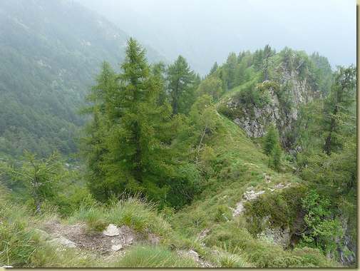 la dorsale sopra l'Alpe Nancino 