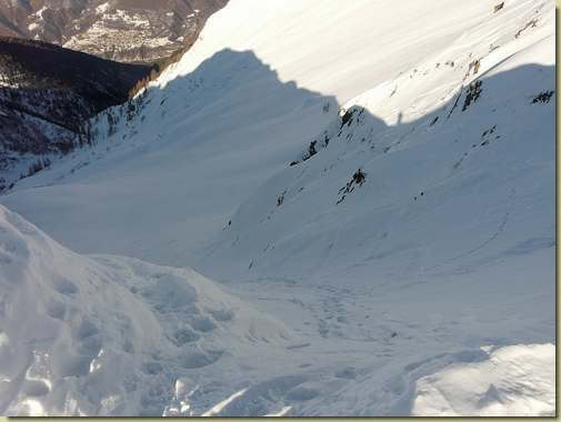 vista dal Passo Biordo con il percorso di salita 