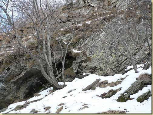 la scaletta vicino all'Alpe Taccarello 