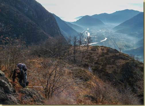 salendo al Sasso Grande...