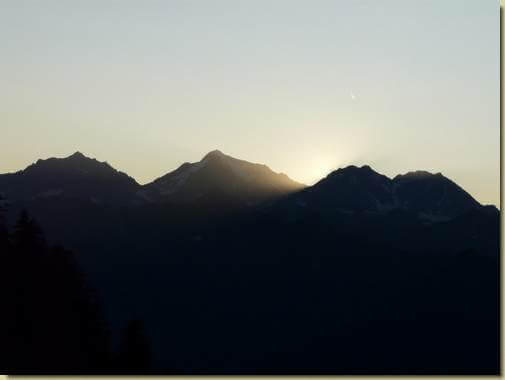 tramonto verso il Pizzo Andolla, la Weissmies, il Lagginhorn e il Fletschhorn 