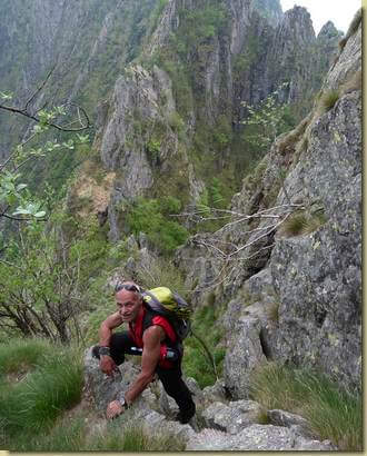 Franco in salita verso la quota 1520 m.