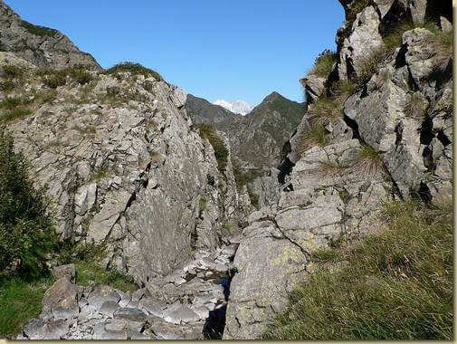nella Valle dei Laghetti, al centro la Cima Sciarina