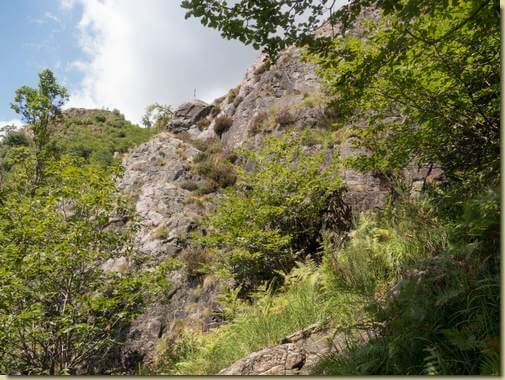 il percorso di discesa dal Mot Gianin...