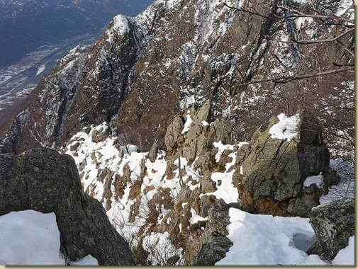 al centro il crestone salito...