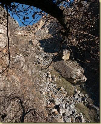 vista sulla frana...